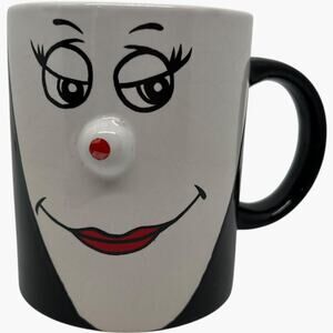 Novelty Face Mug Black White Ceramic 3D Nose Coffee Cup Retro